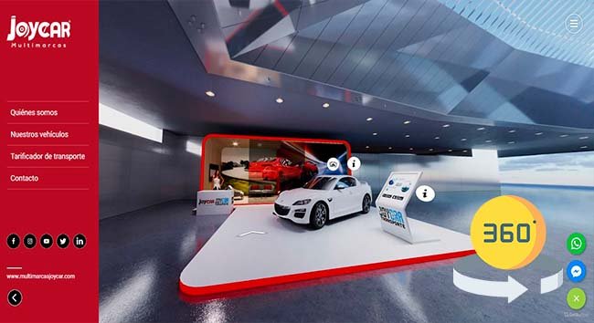 Showroom virtual 3D 360 º para tus Productos