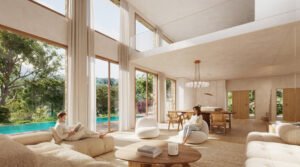 interior 3d casa de campo