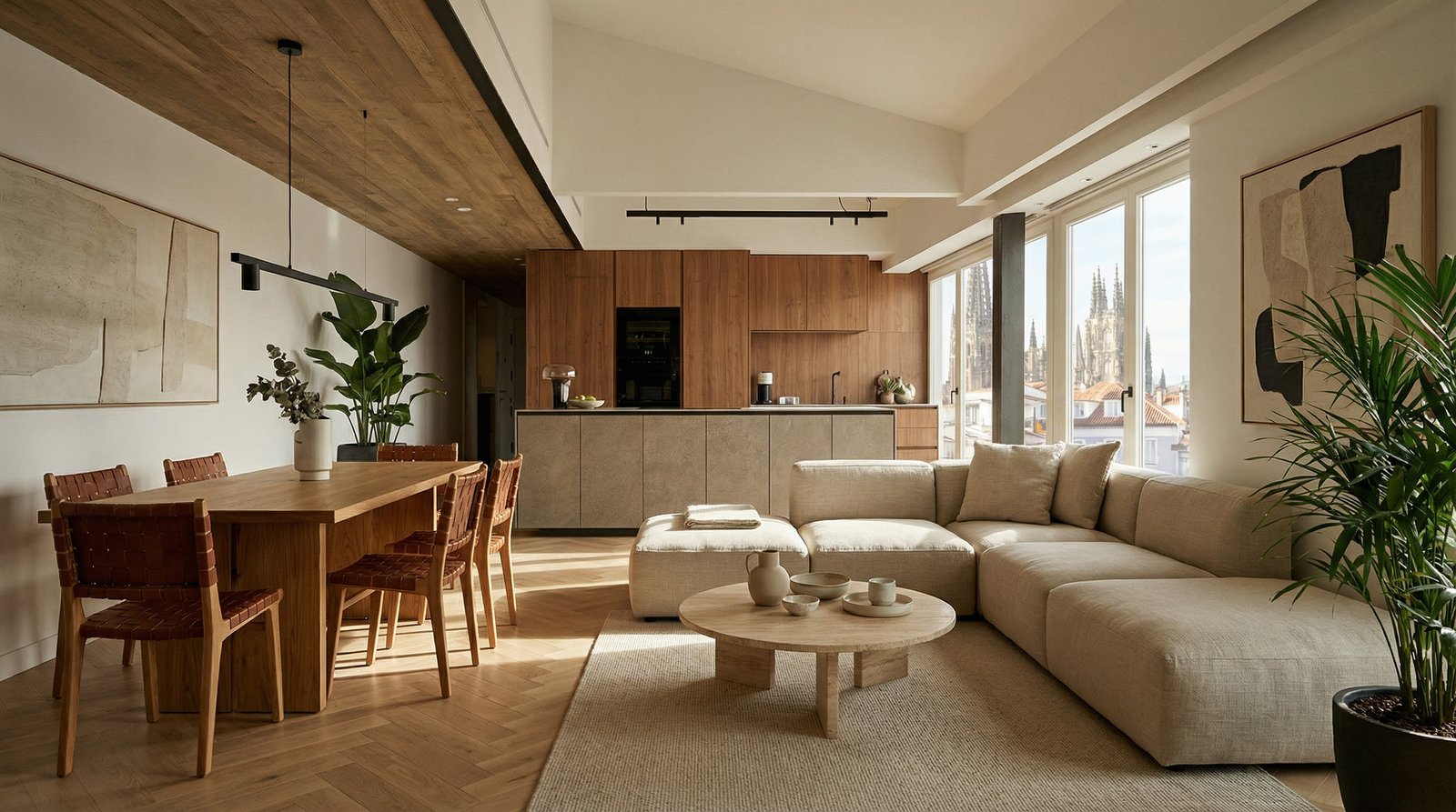 interior 3d salon cocina