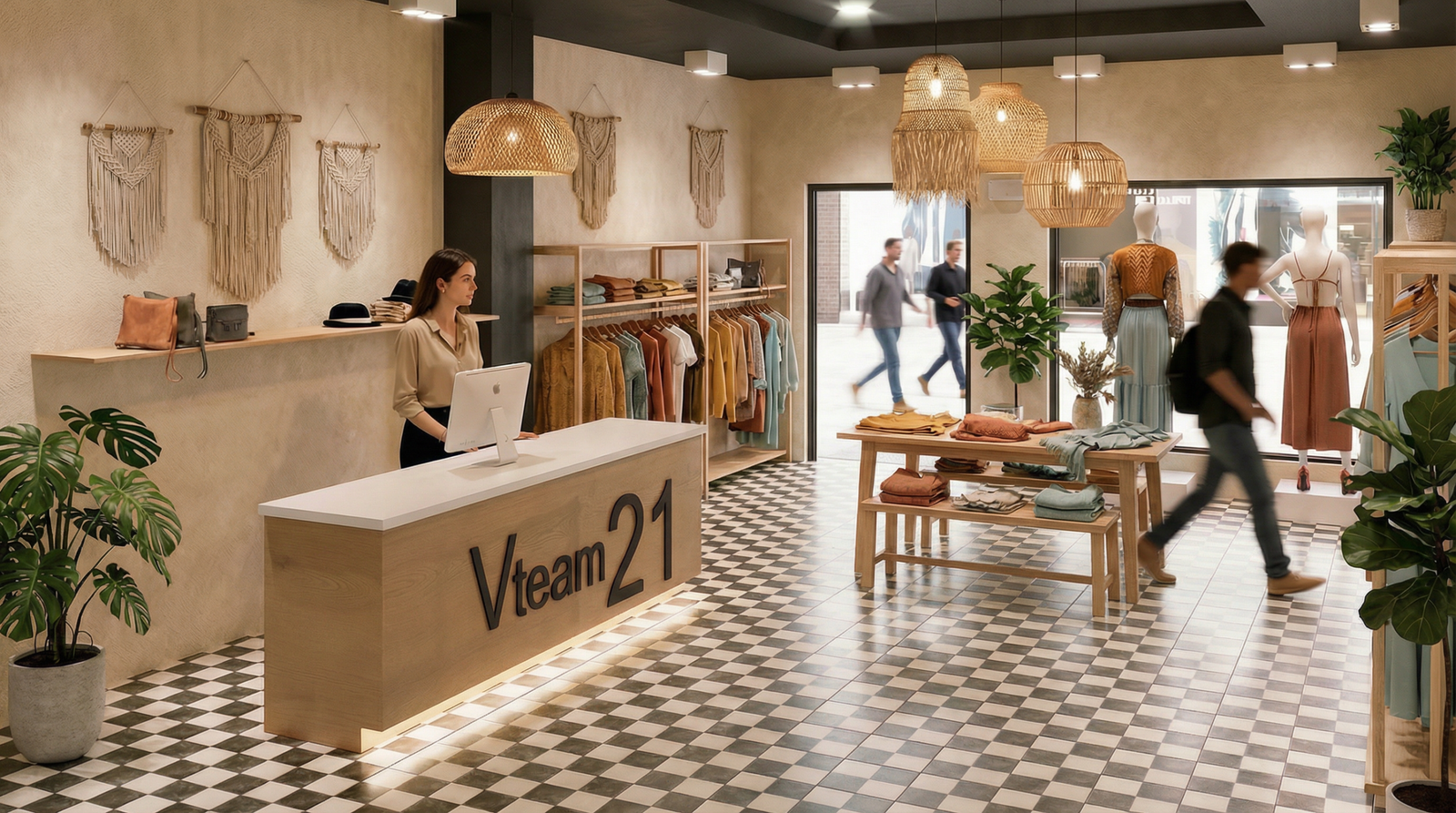 interior 3d tienda ropa